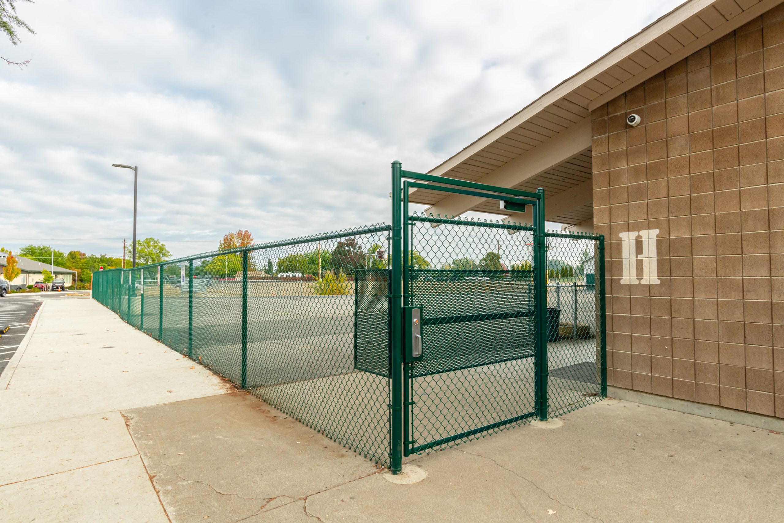 Newly installed security fencing at Scenic Middle School